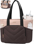 LOVEVOOK Puffer Tote Bag for Women, V-Quilted Puffy Teacher Tote Nurse Bag, Large Shoulder Laptop Purse for Work Travel Gym