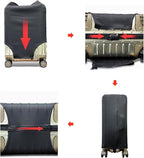 WUJIAONIAO Travel Luggage Cover Baggage Suitcase Cover Protector Skins 18-32 Inch (Pure Black, S (for 18-20 inch luggage))