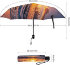 Cowboy Black Hat Western Boots Umbrellas for Rain Portable Travel Umbrellas Lightweight Automatic Windproof Folding Umbrella Compact Outdoor Beach Umbrella for Women, Men