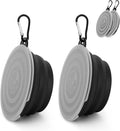 SLSON Dog Bowls Pet Collapsible Bowl with Cover Lids,2 Pack Dog Travel Bowls Portable Foldable Cat Water Dish Bowl for Pets Walking Parking Camping (Black and Black, Small)