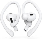 [2 Pairs] DamonLight Ear Hooks for AirPods Pro 2 & 1, AirPods 4 & 3 & 2 & 1, Airpod Ear Hook, Anti-Slip Comfortable Fit, Ergonomic Design, AirPods Accessories (Medium, White)