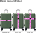 Luggage Straps for Suitcases TSA Approved Easy Pack Organized Suitcase Strap, Luggage Strap, Luggage Belt Strap, Bag Straps for Luggage. Buckle Straps Travel Accessories (Pink)