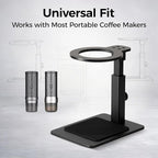 IKAPE Adjustable Portable Coffee Maker Stand, Aluminum Alloy Universal Coffee Machine Holder with Anti-Slip Base, Height Adjustable 13–19.5cm, for Home, Office & Camping