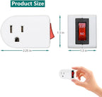 Grounded Outlet Adapter, ANKO ETL Listed Wall Tap Adapter with Red Indicator On/Off Power Switch (4 Pack)