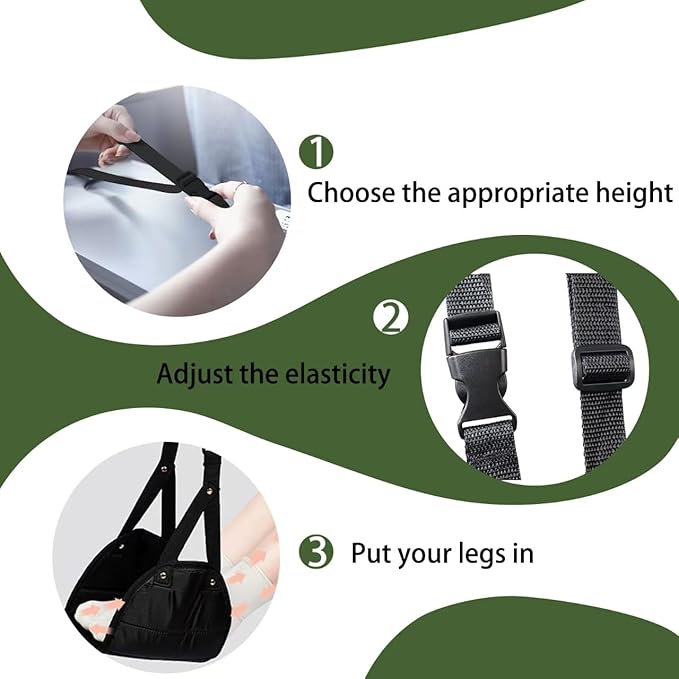 Foot Hammock, Perfect Airplane Foot Hammock to Relax Your Feet - Travel Essentials Comfy Foot Hanger Plane Footrest for Long Trip (Rose red)
