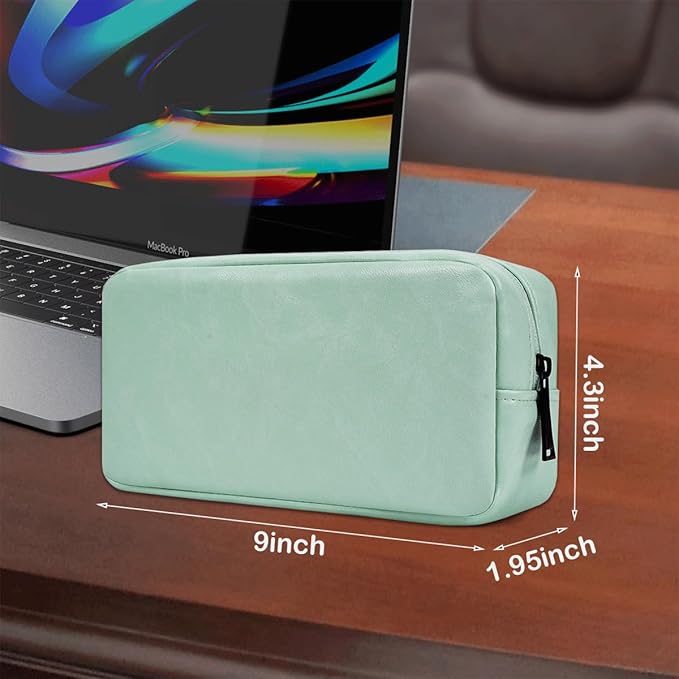 CAAORDKSO Electronic Organizer Travel Cable Accessories Bag, Electronic Organizer Case, Electronic Accessories Organizer Bag for Cable, Cord, Charger, Phone, Power Bank, Earphone (Big-Mint Green)