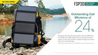 NITECORE FSP30 30W Portable Solar Charger, USB-A & USB 3 Output Ports, High Efficent 4 Foldable Panels for Camping Hiking Van RV Trip Compatible with Phones and Tablets with Nitecore Sticker
