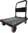 Platform Trucks Push cart Foldable, Push cart Heavy Duty, Hand cart,Suitable for Luggage, Shopping, Travelling, Moving and Office (Color : Black, Size : 72 * 47cm)
