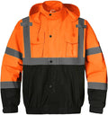 SKSAFETY Hi Vis Safety Rain Jacket for Men, Construction Work Rain Gear Heavy Duty Class 3 Rain Coat Waterproof Lightweight