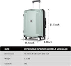 Luggage Sets 3 Piece, Lightweight Expandable PC Hardside Durable Suitcases with Spinner Wheels & TSA Lock, 20/24/28 Inch, Light Green