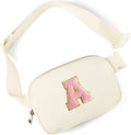 Gitus Personalized Gifts Birthday Gifts for Girls Fanny Pack Cross Body Bags with Initial Letter Preppy Stuff Gifts for Her Girlfriend Wife Sister Friends Mom (Ivory-A)