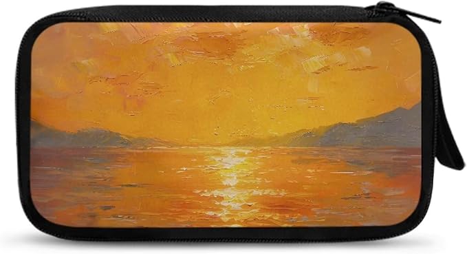 Sunset Travel Cord Organizer Case Electronics Organizer Travel Case Portable Storage Bag fits Power Bank Phone Tech Accessory Cable Cord Charger Phone Earphone