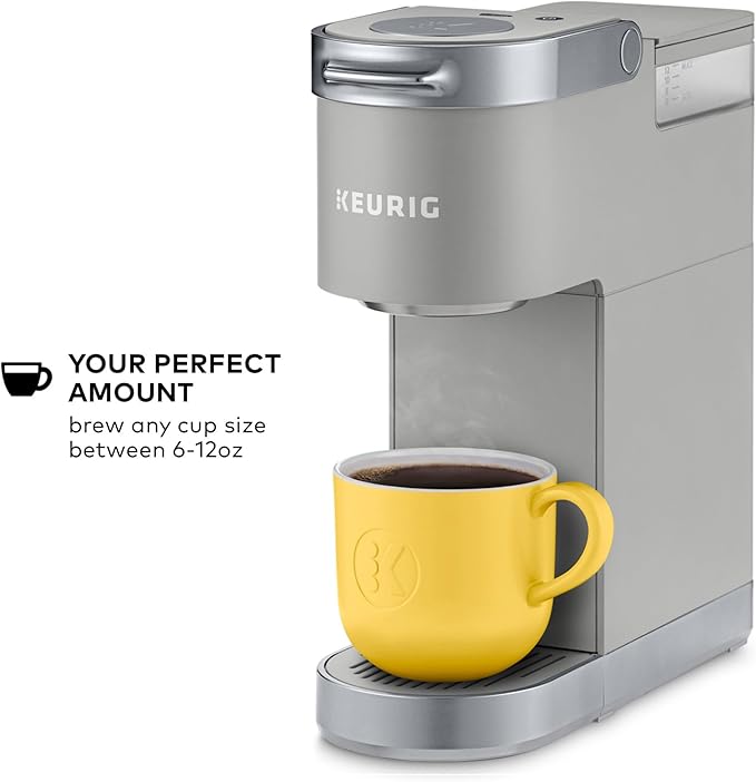Keurig K-Mini Plus Single Serve K-Cup Pod Coffee Maker, with 6 to 12oz Brew Size, Stores up to 9 K-Cup Pods, Travel Mug Friendly, Studio Gray