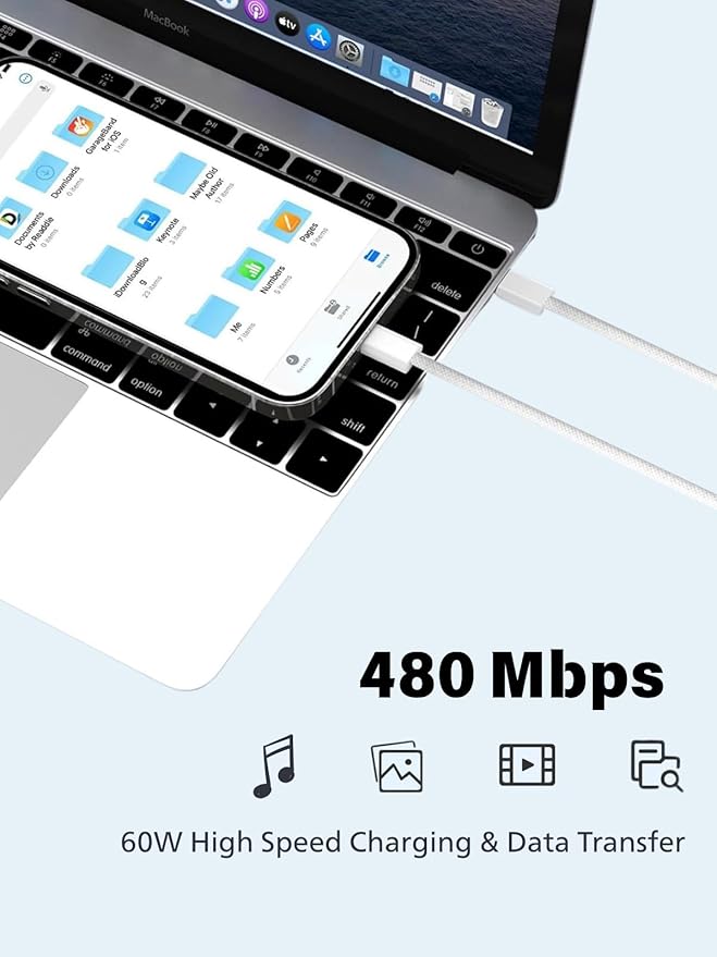 iPhone 17 16 15 Charger Fast Charging 20W Apple USB C Adapter Fast Charger Comes with 3FT C to C Woven Charging Cable Compatible with iPhone Air/17 Pro Max/16 Pro/16e/15 Plus,iPad Pro/Air/Mini,AirPods