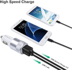Fast Car Charger, Quick Charging 5.4A/30W Phone USB Car Charger Adapter Rapid Plug 2 Port Cigarette Lighter Charger Flush Compatible Samsung Galaxy S23 S22 S21 S20 Ultra S10e S10 S9 S8 Note, iPhone