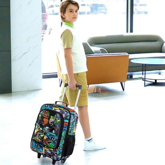 WZLVO Kids Luggage for Boys and Girls, Cute Dinosaur Unicorn Rolling Wheels Suitcase for Toddler Children