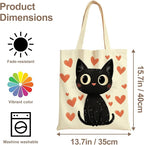 ANNA QUEEN Cat Tote Bag Shoulder Bag Handle Bag for Gym Yoga Picnic Beach Kitchen Reusable