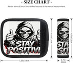2 Pack Luggage Handle Wrap with Travel Tags - Non-Slip Protective Cover Soft Handle Grips Covers for Suitcase(Funny Skull Stay Positive)
