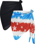 CHICGAL 2 Pieces Women Beach Sarong Bathing Suit Wrap Skirt Sheer Bikini Swimsuit Cover Ups for Swimwear