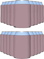 PartyPrints 100 Pack Dusty Rose Blank Can Cooler Sleeves, Customizable Bulk Insulated Foam for Beer, Collapsible Plain Drink Holder, Cold Soda Insulator, 12oz Regular, 16oz Tall Cans