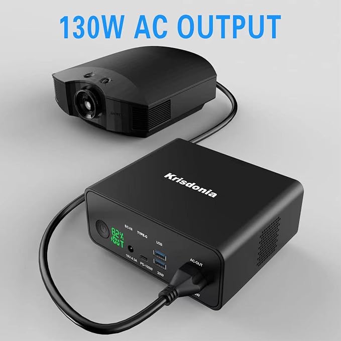 130W Portable Power Bank, 148WH/40000mAh Portable Laptop Charger Battery Backup with 110V AC Socket/ 100W Type-C Port/2 USB QC3.0 for CPAP Outdoor Camping Trip Hunting Emergency