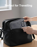 Luxtude Travel Cord Organizer Case, Electronic Organizer Travel Case Large, Portable Cable Organizers Bag, Flat Tech Bag for Cable Storage/Cord Storage/iPad Pro(up to 11")/Wall Charger/Electronics