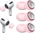 3 Pairs Replacement Ear Tips for AirPods Pro 1st & 2nd Generation with Noise Reduction Hole, Silicone Ear Tips for AirPods Pro with Portable Storage Box and Fits in Charging Case (Medium, Pink)