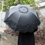 WANLIAN Folding umbrella Travel Umbrella Folding UV Resistance Lace Parasol Umbrella Sun Umbrella For Women Girls sunshades with lace decoration