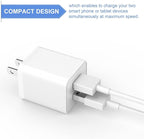 6Pack USB Wall Charger, iGENJUN 2.4A Phone Charger Dual USB Port Cube Power Plug Adapter Fast Wall Charger Block Compatible with iPhone 17/17 Pro/16/16 Pro, Samsung Galaxy, Pixel, LG, Android-White