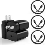 Cndons 3 Pack 25W PD USB C Wall Charger Kit, Super Fast Charging Block & 6ft Android Phone Charger Cable for Samsung Galaxy S23 S22 S21 S20 Plus Ultra, Note 20 10 9 8/ S10 S9 S8 Pixel 6 5 4 Pro XL
