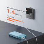 JUOVI Power Bank Fast Charging 10000mAh 35W Portable Charger Small Battery Pack with PD 3.0 & QC 4.0 Type-C USB-A Input Output Lightweight Phone Charger Compatible for iPhone Samsung iPad