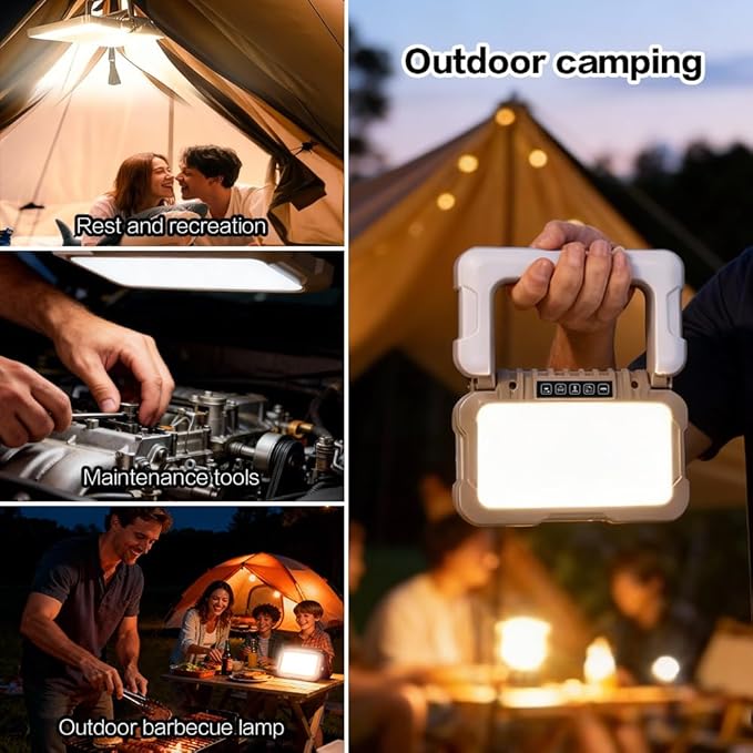 Collapsible Portable Ultra Bright LED Camping Lantern 1500 Lumens USB-C Rechargeable Tent Light 5 Modes 3 Light Sources for Power Outages Camping Hiking Emergency Work Lights