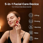 ZDEER LED Red Light Therapy for Face & Neck Massager Facial Care Device – Electric Gua Sha Brass Tool with Heat & Vibration for Firming, Sculpting & Skincare, Red