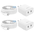 iPhone 17 16 15 Charger Fast Charging, 45W Dual USB C Android Phone Charger Block with 6FT Long Type C Cable Cord for Apple iPhone 17/Pro/Pro Max/Air/16/15 Plus/iPad/S26 Ultra/S25/S24/S23/S22(White)