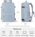 coofay Travel Backpack Carry on Flight Approved Mochila De Viaje Carry on Backpack for Airplanes Spirit Airlines Personal Item Bag 18x14x8 Inches Travel Bag Traveling Backpack for Women Men Grey Blue