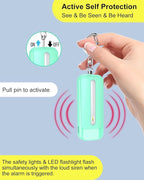 Personal Alarm for Women, Rechargeable with Safety Lights & Low Battery Notice, 130dB Siren with LED Flashlight Strobe Light for Emergency, Dual Light Sources Safety Keychain