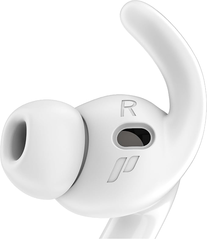 Proof Labs 4 Pairs for AirPods Pro 3 Ear Hooks Covers [Added Storage Pouch] Anti Slip Ear Tips Accessories Compatible with Apple AirPods Pro 3rd Generation (White)
