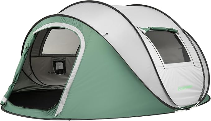 EchoSmile Pop Up Camping Tent, 2/4/6 Person Easy Setup Tent, Water Resistant Dome, Portable with Carry Bag