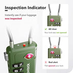 Luggage Locks TSA Approved with Inspection Indicator and Resettable 4-Digit, Easy-to-Read Combination, TSA Locks for Luggage, Suitcases, Backpacks & Travel Bags, Green, 2-Pack