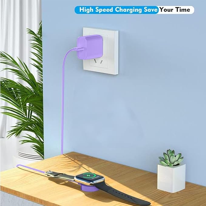 USB C Apple Watch Charger,[MFi Certified] iPhone Fast Magnetic iWatch Charger 6ft USB C Charging Cable Cord Long and Type C Wall Charger Block for Apple Watch Series 11/10/9/Ultra/8/7/SE/SE2/6/5/4/3/2