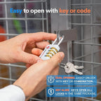 Forge Dual-Opening: Key or Combination Access Lock, TSA Approved Locks for Luggage, Pelican case, Travel, Gym, School, Stainless Steel Shackle. (White, 2 Pk)