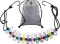 Travel Clothesline Retractable Portable Clothesline with 12 Clips Portable Elastic Camping Clothes Line with Anti-Slip Beads & Stainless Hooks for Hotel, RV, Boat, Outdoor Use (1 Pack)