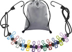 Travel Clothesline Retractable Portable Clothesline with 12 Clips Portable Elastic Camping Clothes Line with Anti-Slip Beads & Stainless Hooks for Hotel, RV, Boat, Outdoor Use (1 Pack)