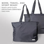 JOOLA Everyday Tote Bag - Pickleball Tote with Paddle Pocket, Laptop Sleeve & Ventilated Shoe Compartment - Black/White/Latte