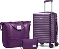 LARVENDER Carry on Luggage 22x14x9 Airline Approved, Expandable 20 Inch Hardside Suitcase with Wheels TSA Lock, PC+ABS Lightweight Carry on Suitcases for Women and Men, Royal Purple (20/DB/TB)