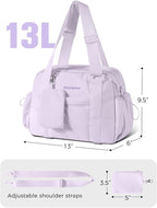 Small Gym Bag for Women - Puffer Duffle Weekender Work Duffel Carry on Overnight Nurse Dance Yoga Workout Tote Bag with Yoga Mat Holder Wet Compartment Coin Purse BPA-Free