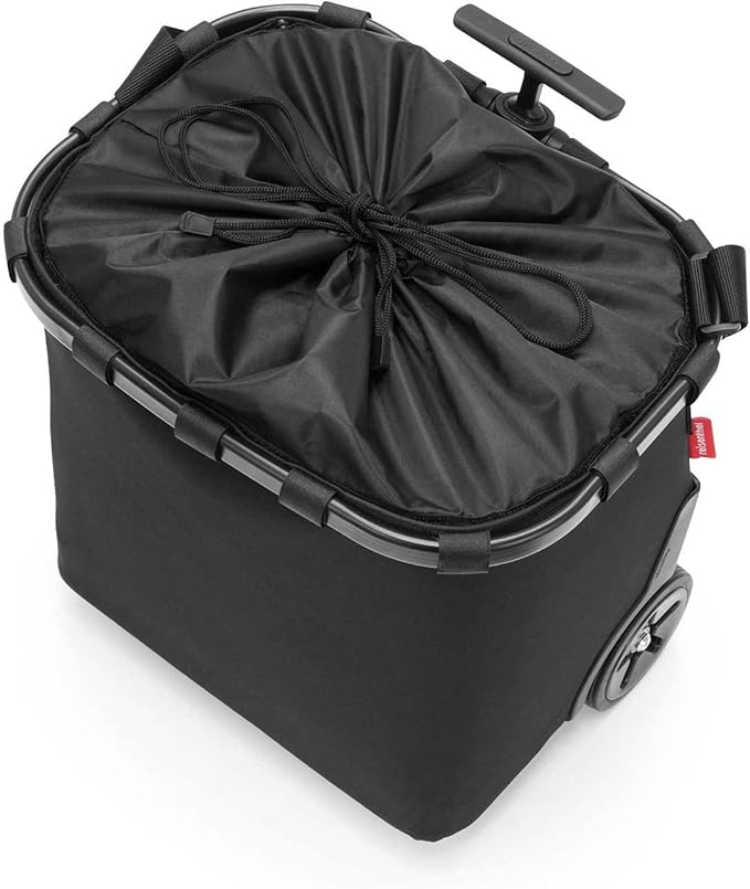 reisenthel carrycruiser Black Frame/Black - Portable Shopping Trolley with Sturdy Aluminum Frame, Shoulder Strap and Removable mesh Inner Bag -Water-Repellent