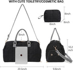 Duffle Bag for Travel, Weekender Bag with Shoe Compartment, Carry On Overnight Bag for Women with Toiletry Bag, Gym Bag with Wet Pocket, Hospital Bags for Labor and Delivery Beige