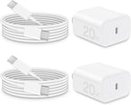 Brasag i Phone 17 16 15 Charger Fast Charging - 20W PD Fast Charger Block with 6Ft USB C Cable for i Phone 17/16/15 Series, i Pad Pro/Air/Mini, Galaxy S23, Pixel 8 & More (2-Pack)