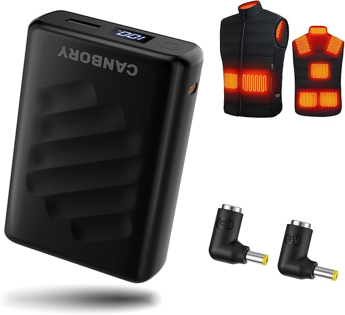12V Battery Pack, 5V 20000mah, PD 18W USB-C in/Out, Rechargeable Power Bank Compatible for LED Strip, Breast Pump, Heated Camping Chair, Heated Jacket & Vest